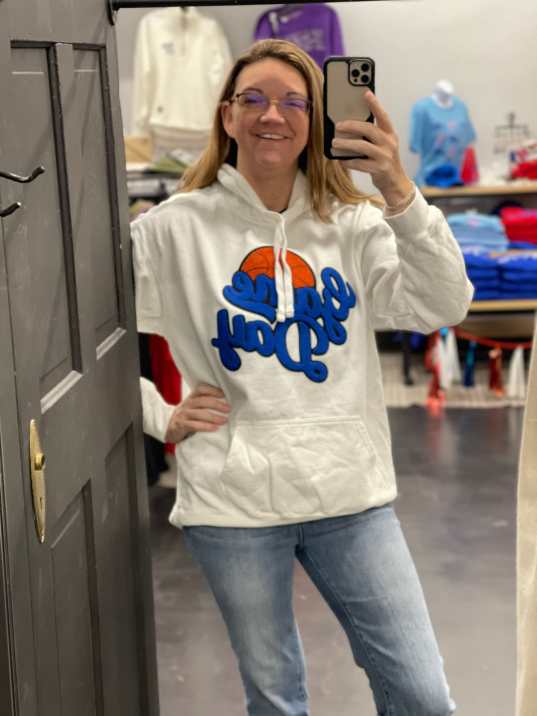 Basketball Game Day White Hoodie