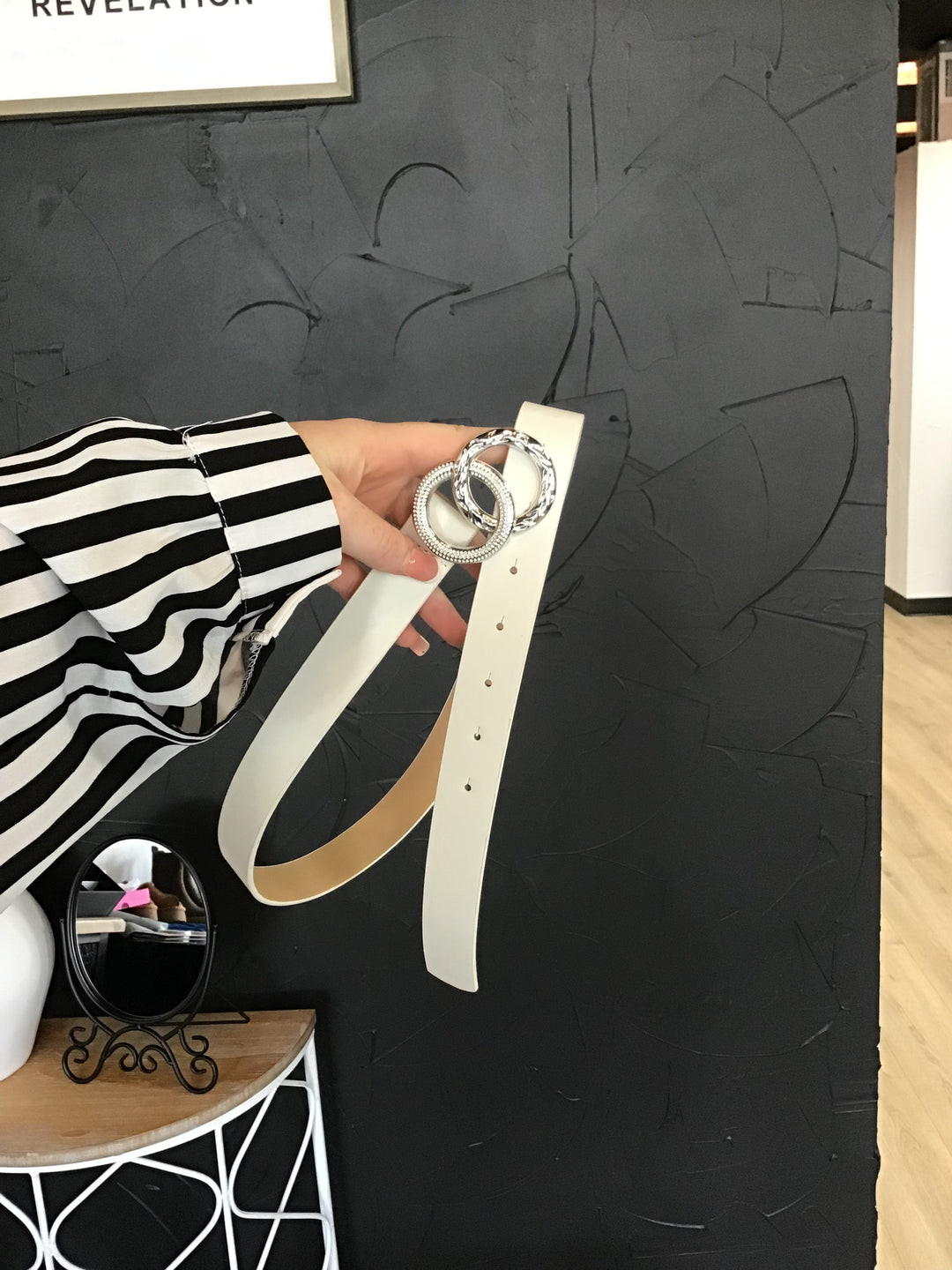 Cream and Silver Belt