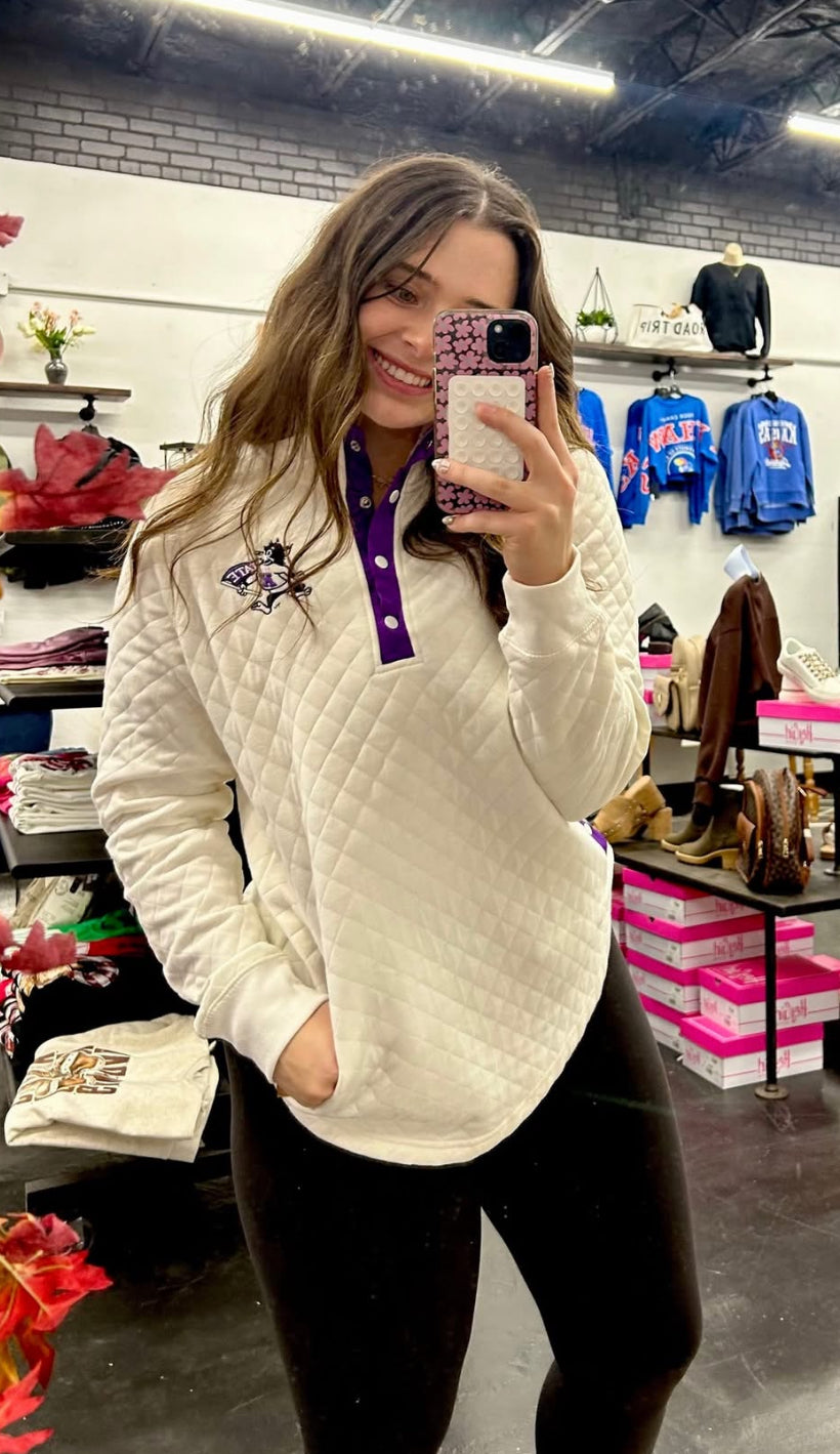 K-State " Claire" Quilted Pullover (Licensed)
