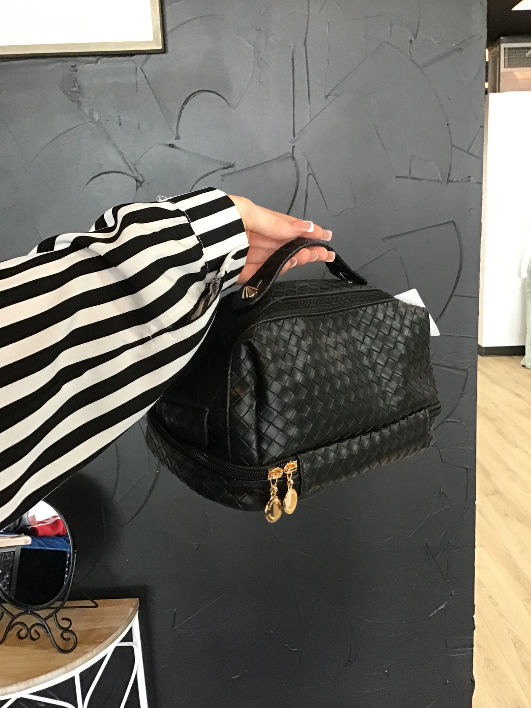 Black Makeup Bag w/ Spikes