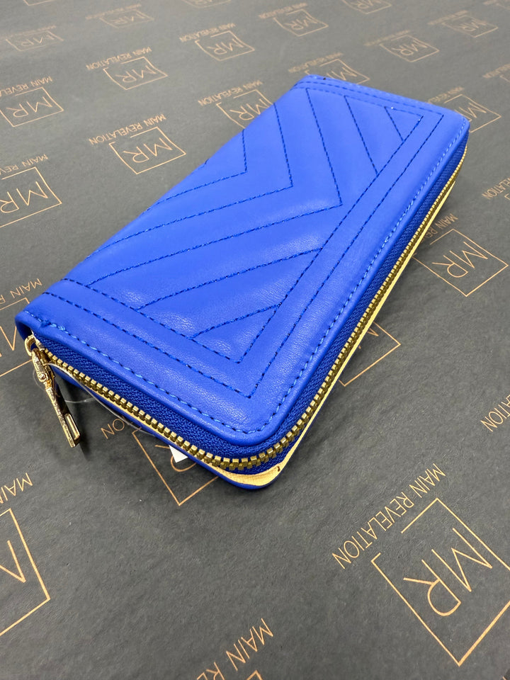 Blue Wallet w/ Gold Zipper