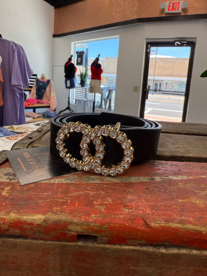 Black & Gold Diamond Belt