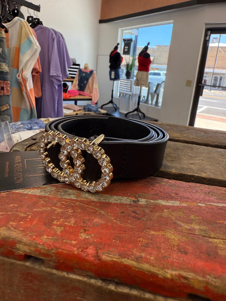 Black & Gold Diamond Belt