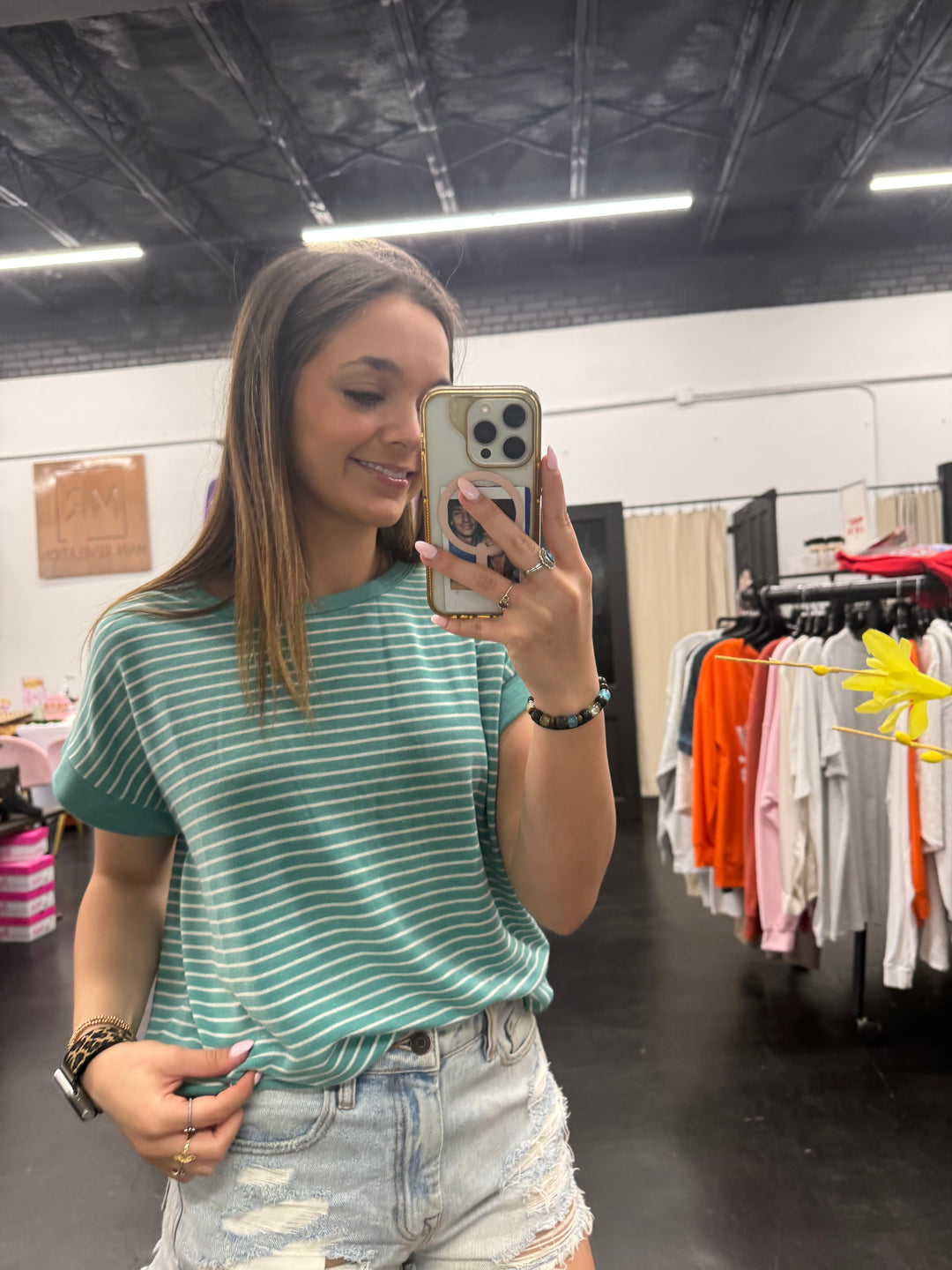 Green Striped Terry S/S