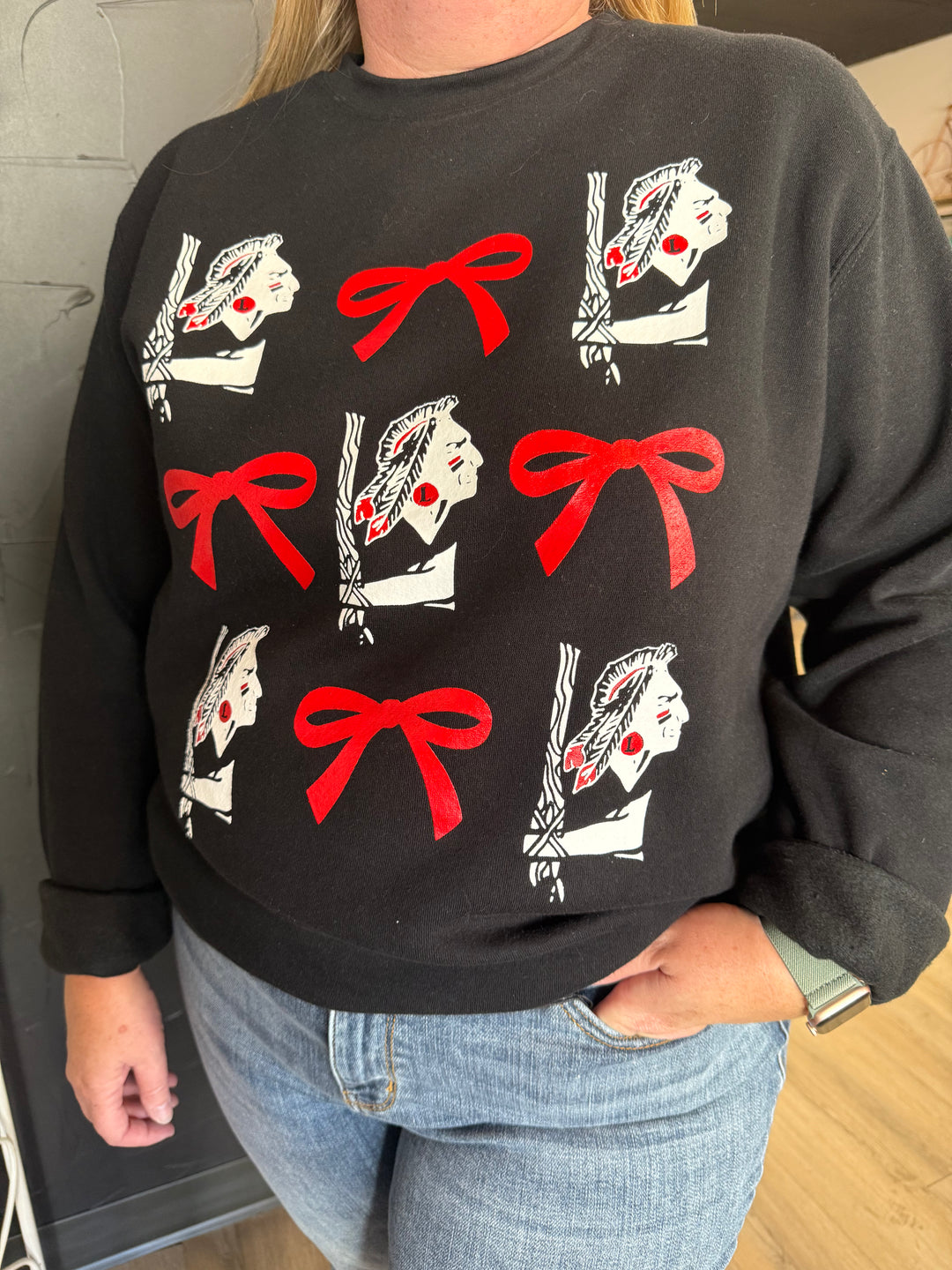 Multi Redskin / Bow Sweatshirt
