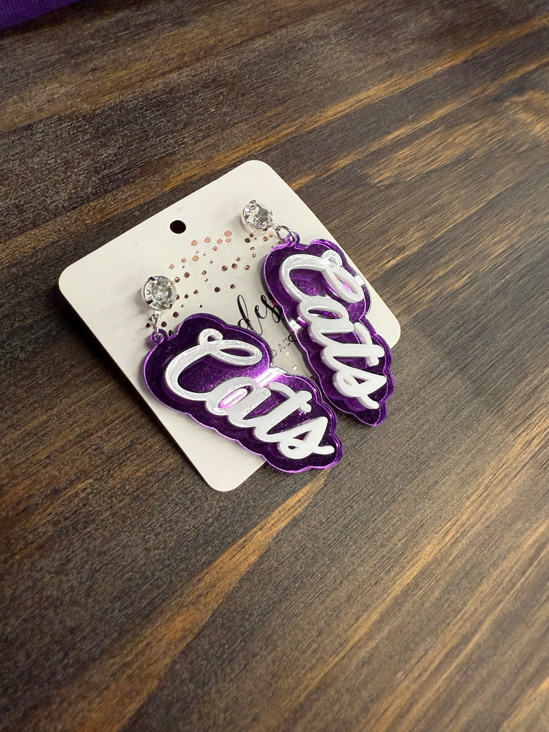 "Cats" Earrings/Purple