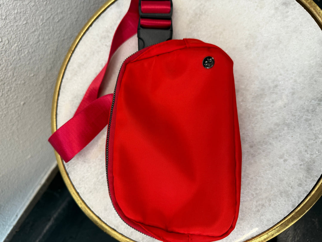 Solid Red Belt Bag