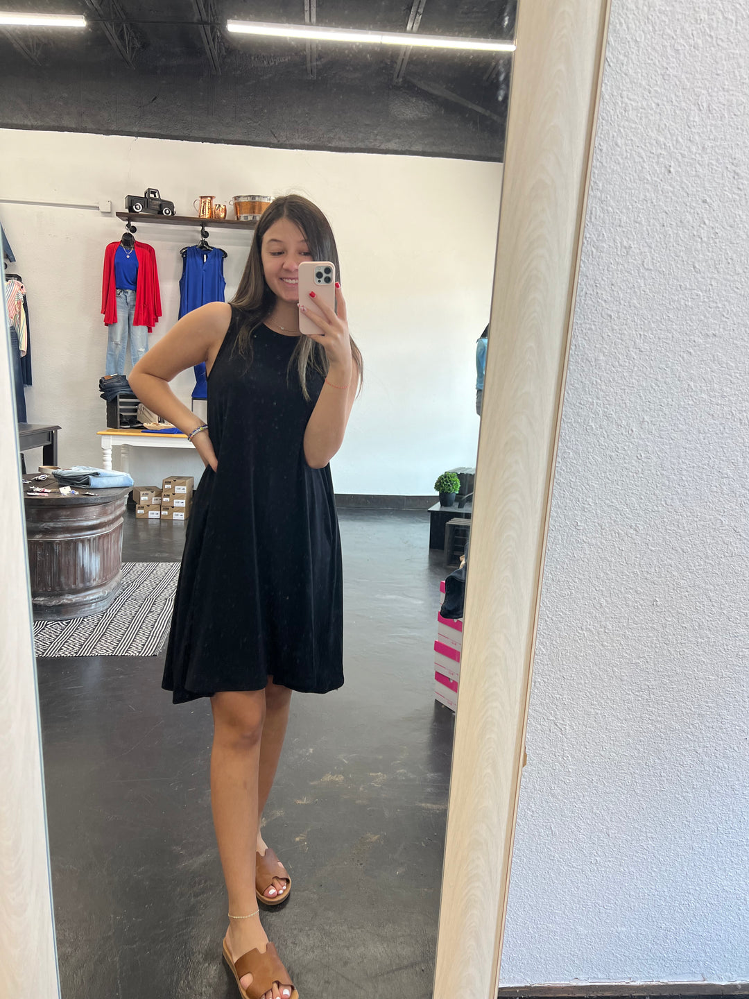 Sleeveless Black Midi Dress