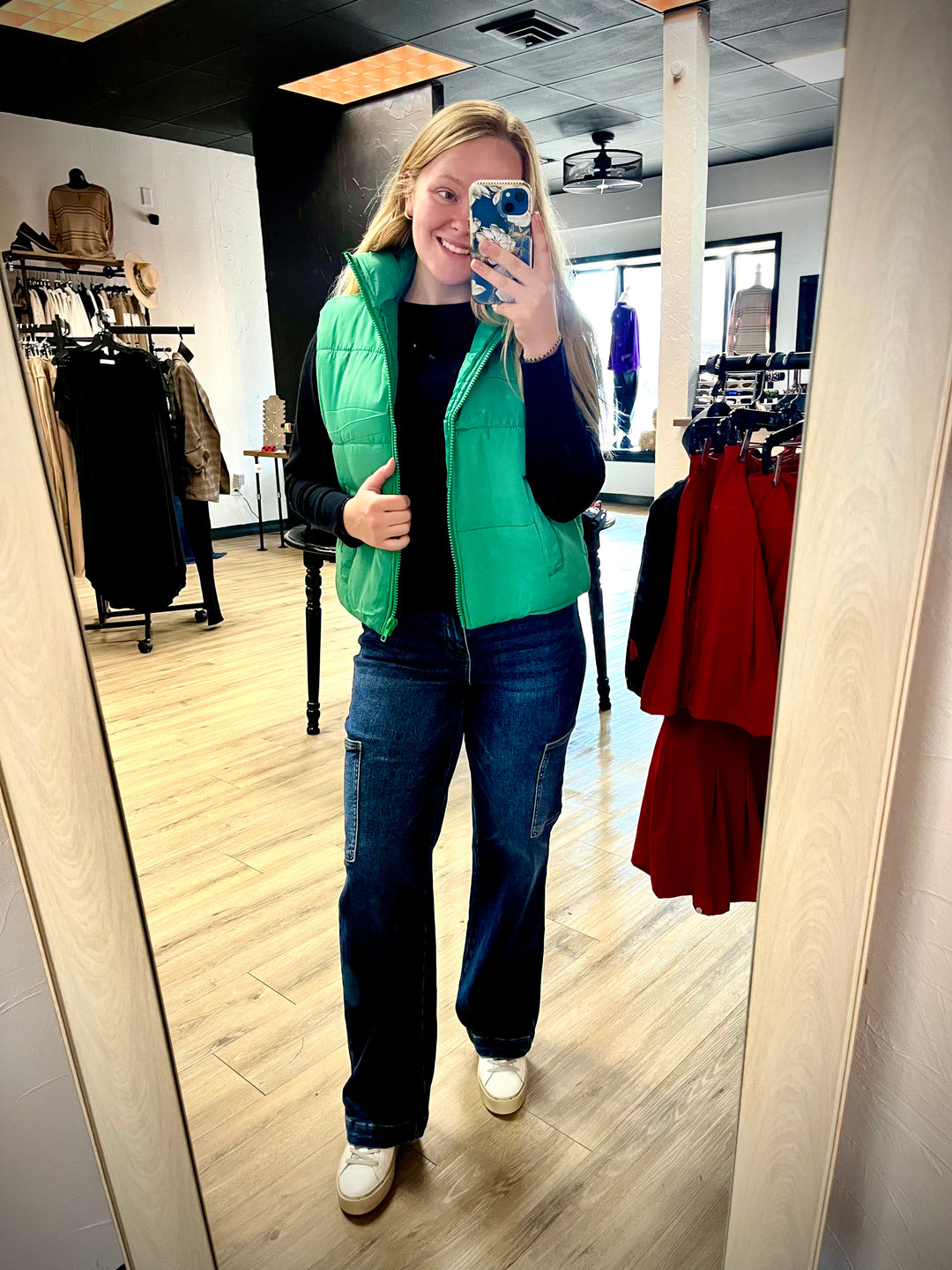 Kelly Green Puff Vest