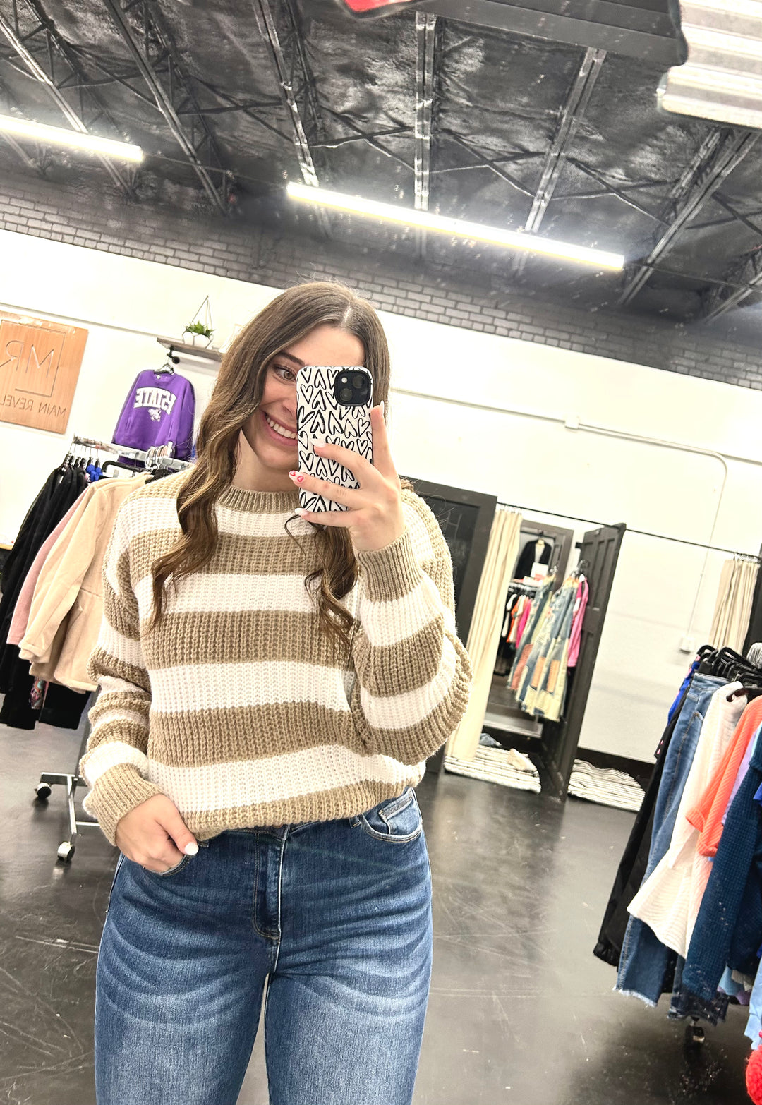Tan Stripe Sweater