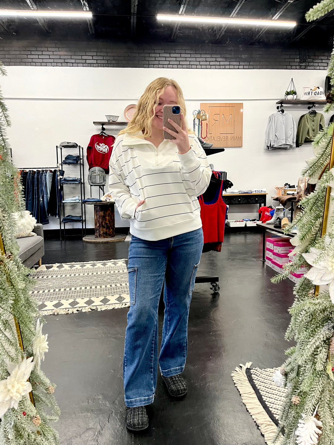 Striped Modal 1/4 Zip Pullover