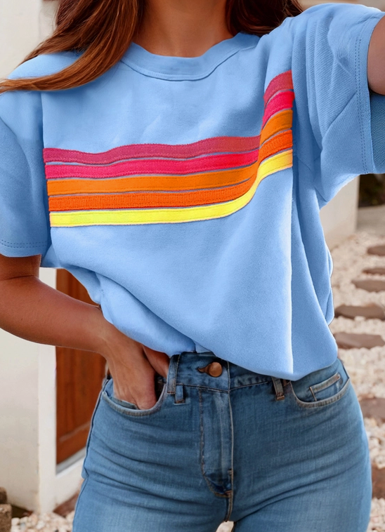 Blue Patch Striped S/S