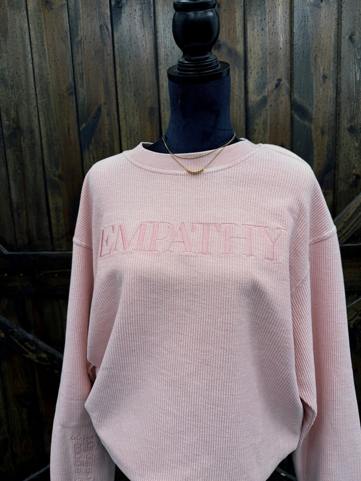Pink Empathy Embroidered Crewneck