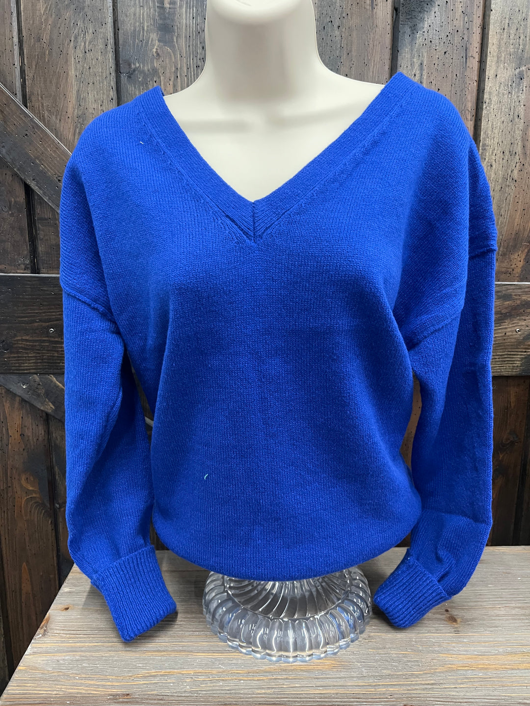 Blue V-Neck Sweater