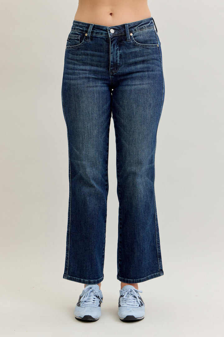 Dark Tummy Control Straight Jeans Judy Blue JB88861