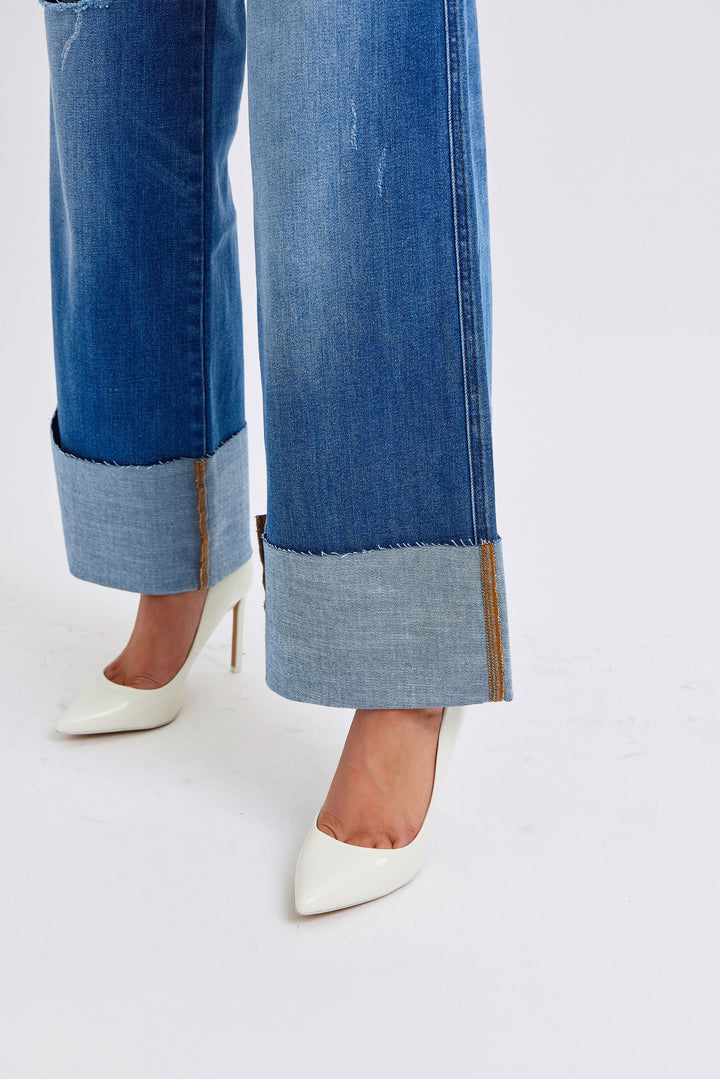 HW Retro Wide Leg w/ Cuff Judy Blue JB82636