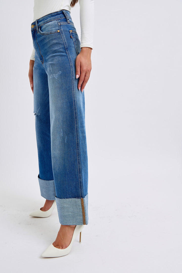 HW Retro Wide Leg w/ Cuff Judy Blue JB82636