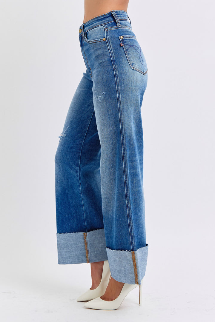 HW Retro Wide Leg w/ Cuff Judy Blue JB82636