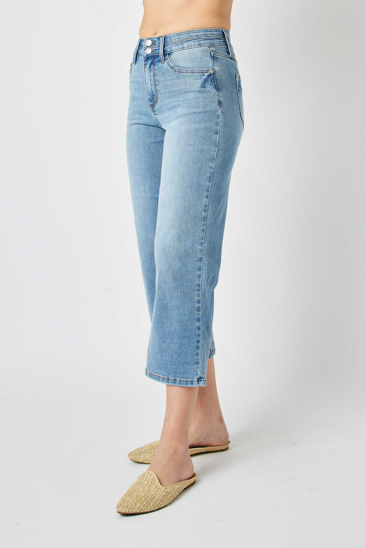 Double Button Capri Judy Blue JB88616