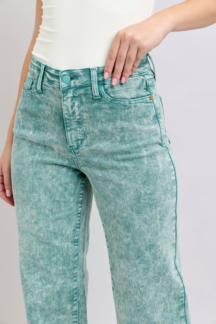Green Dad Jeans No Distress Judy Blue JB88966