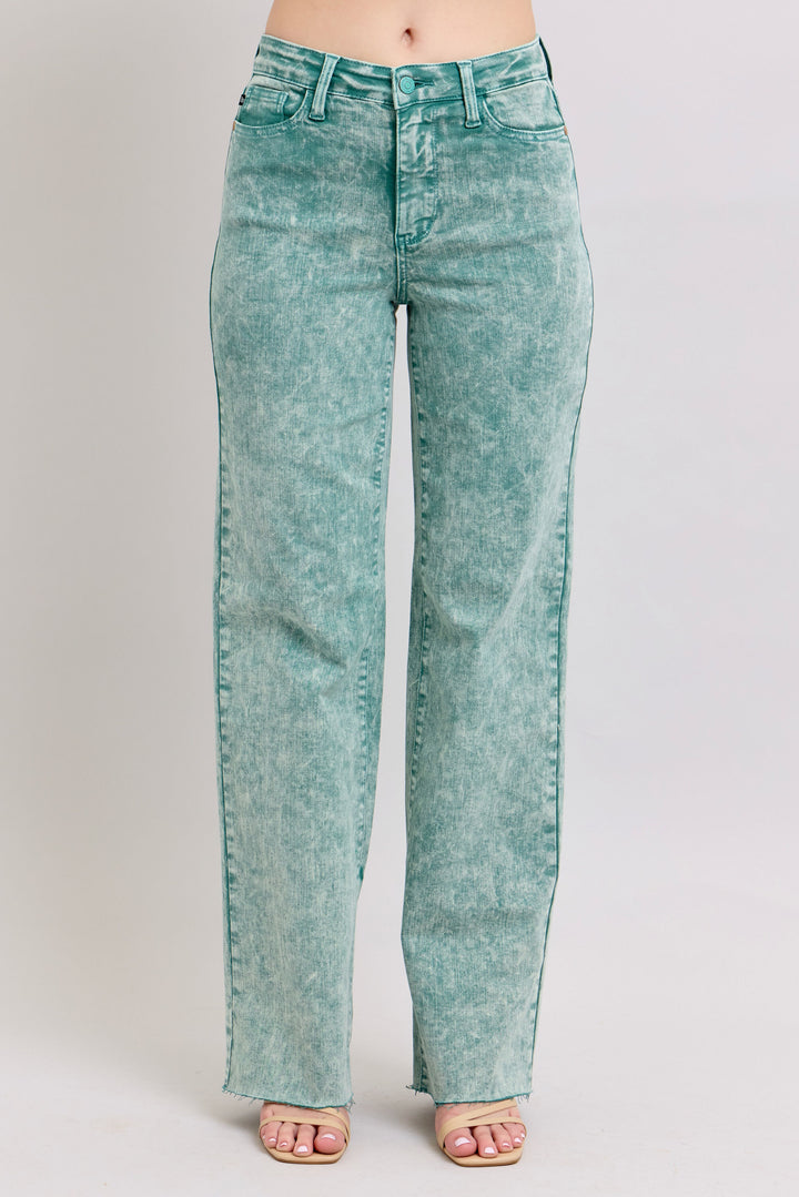 Green Dad Jeans No Distress Judy Blue JB88966