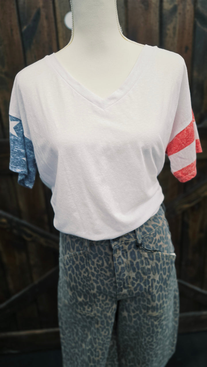 Stars & Stripes V-Neck Tee