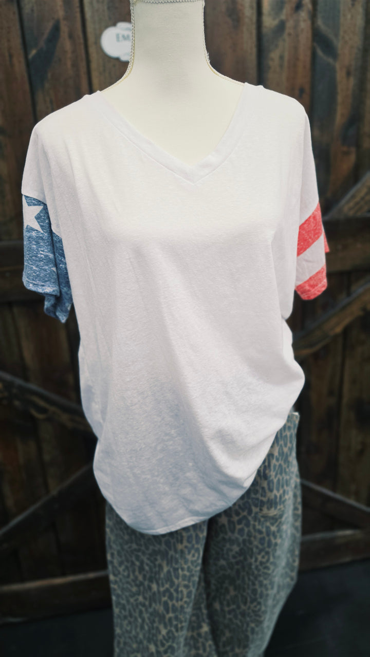 Stars & Stripes V-Neck Tee