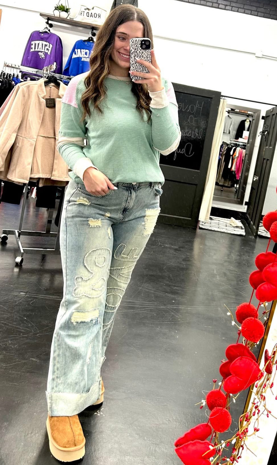 Sage Colorblock L/S Top