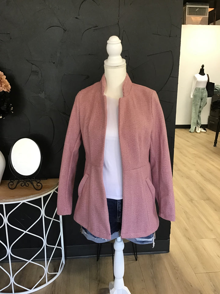 Open Front Jacquard Blazer