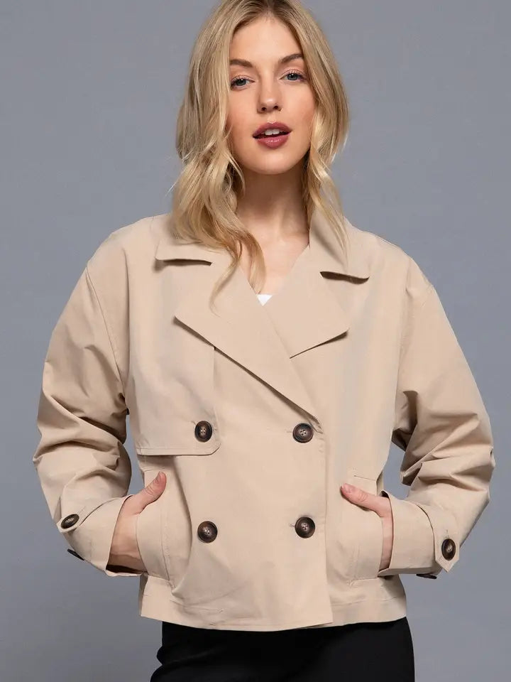 Short Double Breast Trench Jacket