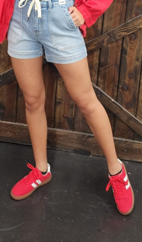 Red Vintage Striped Sneakers