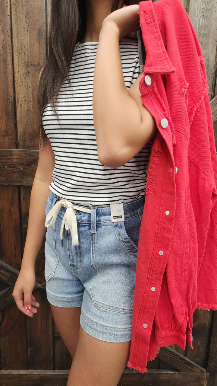 Striped Ribbed Knit Tank