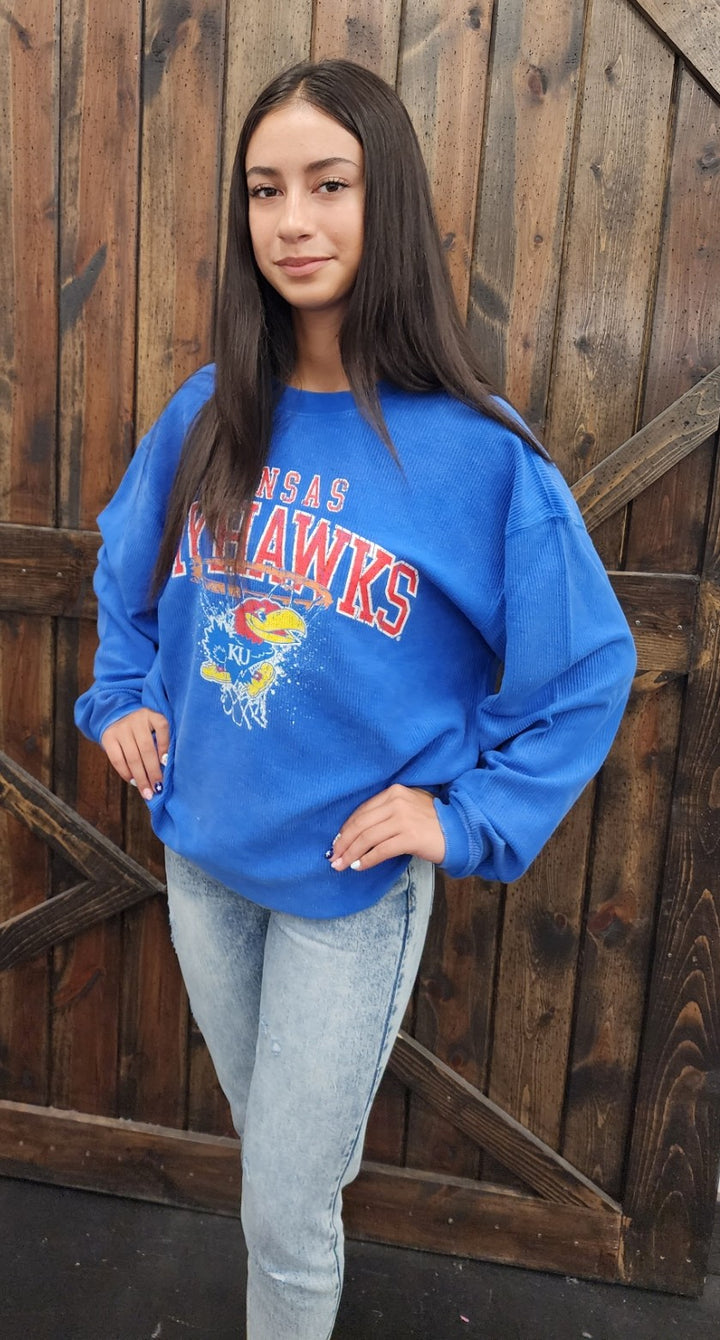 KU Basketball Ribbed Sweatshirt
