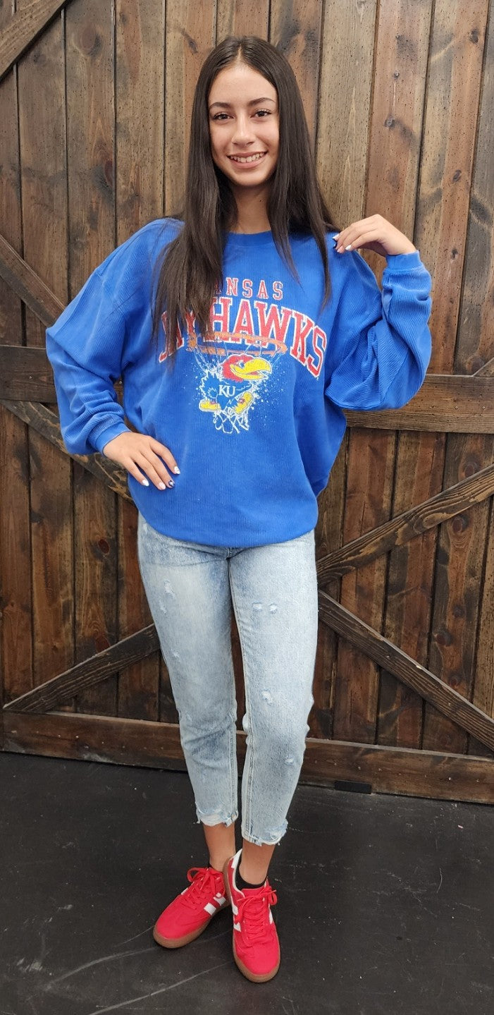 KU Basketball Ribbed Sweatshirt