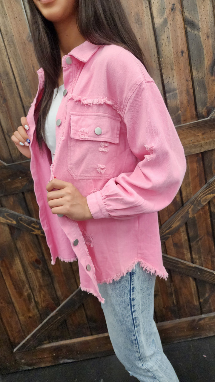 Distressed Denim Jacket- Various Colors