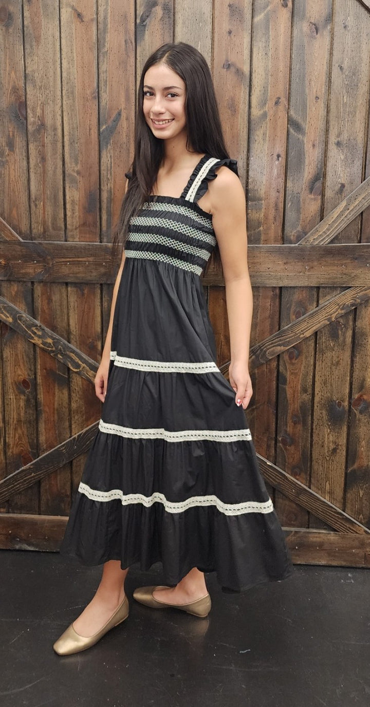 Black Contemporary Tiered Dress