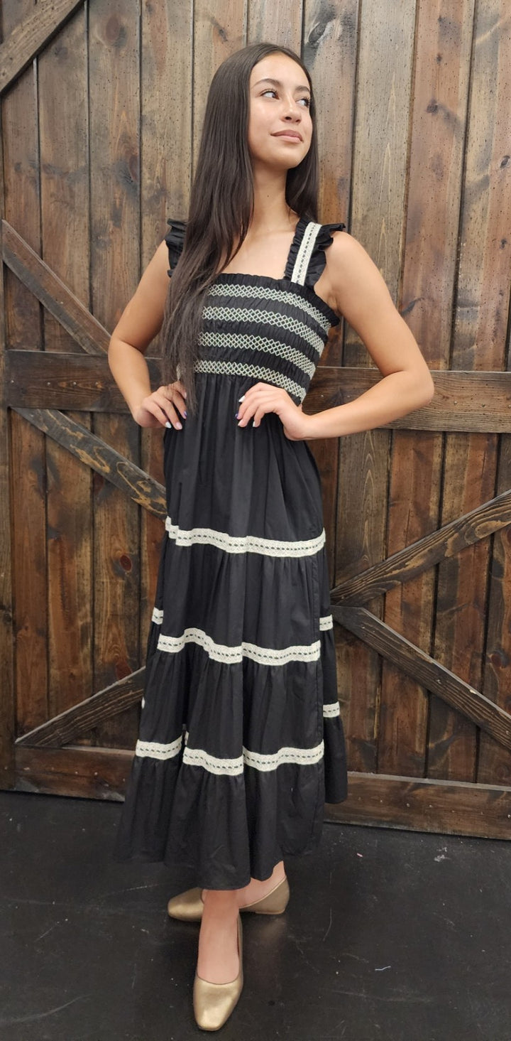 Black Contemporary Tiered Dress