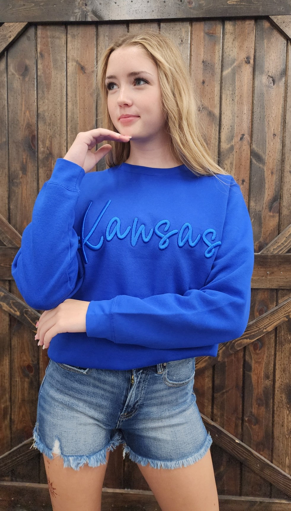 3D Embroidered Kansas Crew