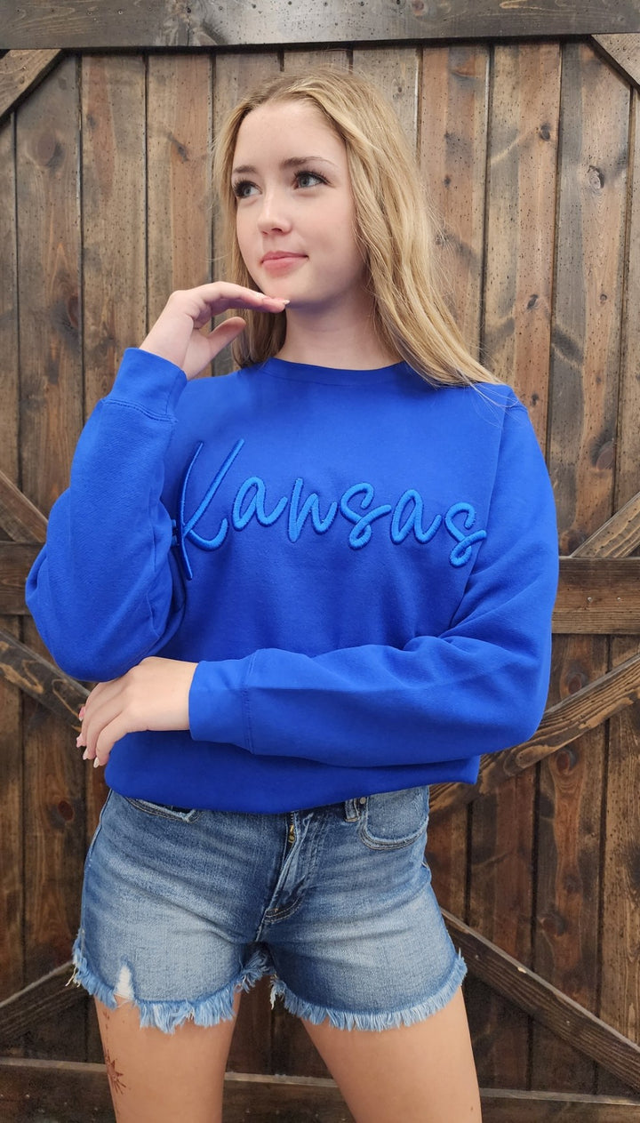 3D Embroidered Kansas Crew