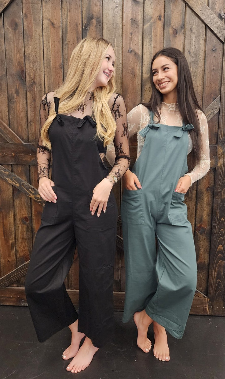 Woven Knot Strap Overalls
