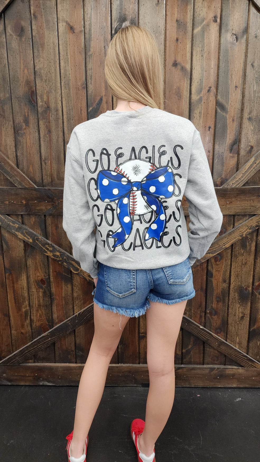 'Go Eagles' Baseball Sweatshirt