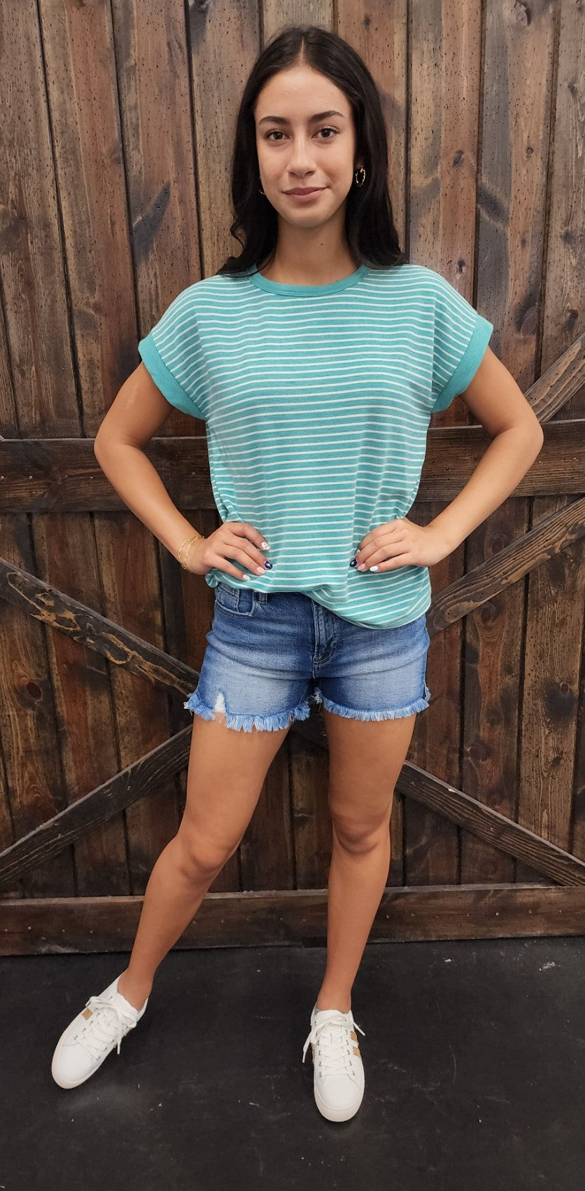 Green Striped Terry S/S