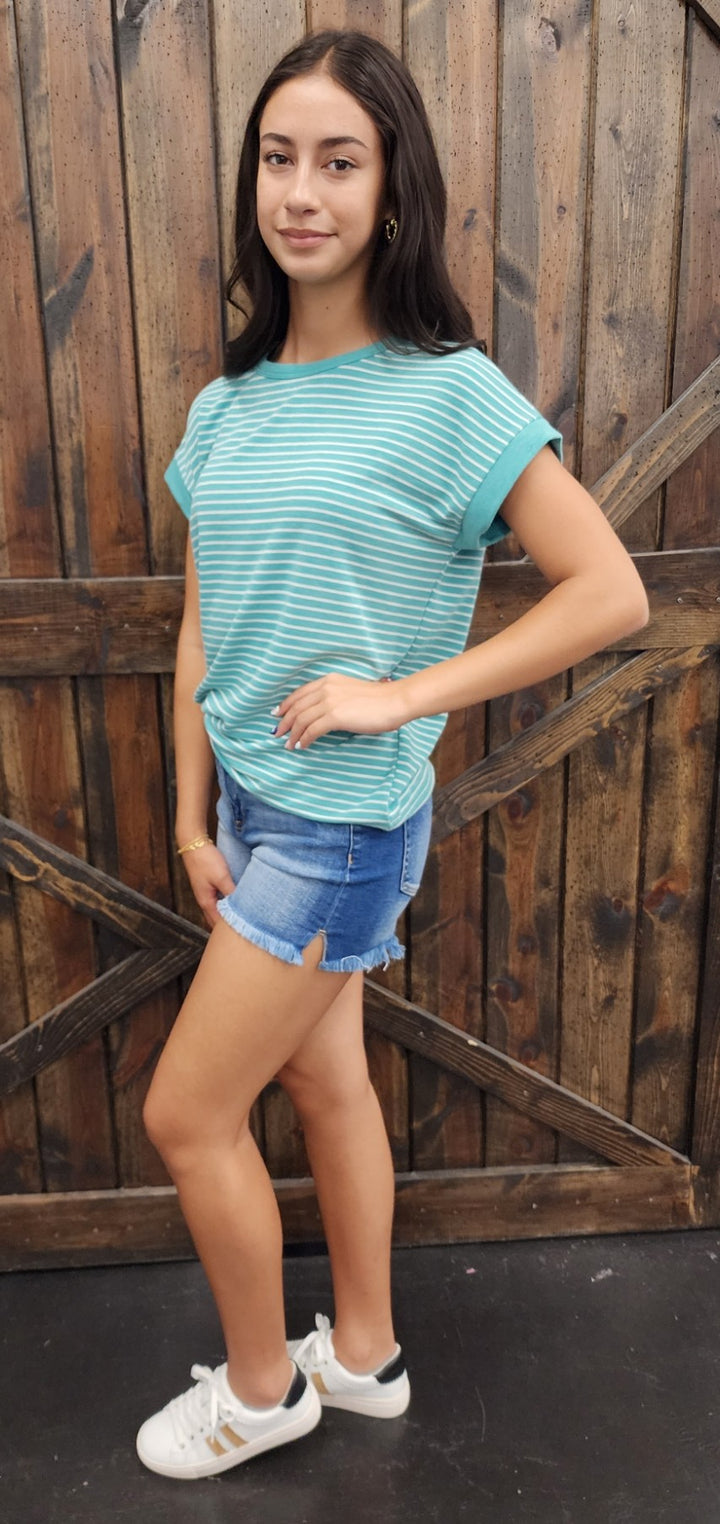 Green Striped Terry S/S