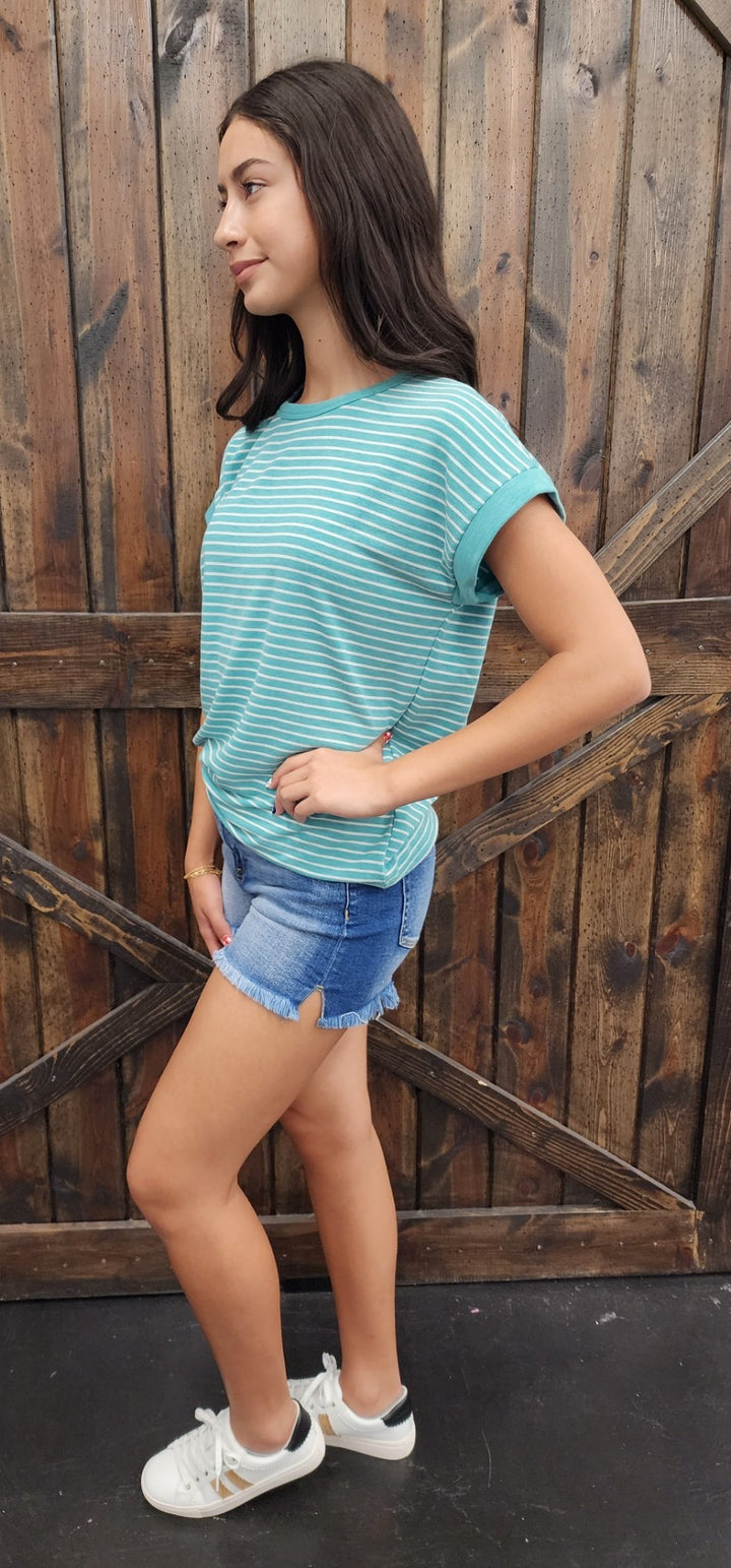 Green Striped Terry S/S