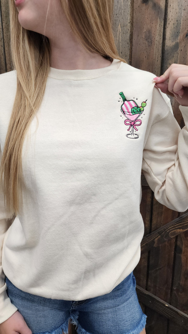 Pickletini Embroidered Crewneck