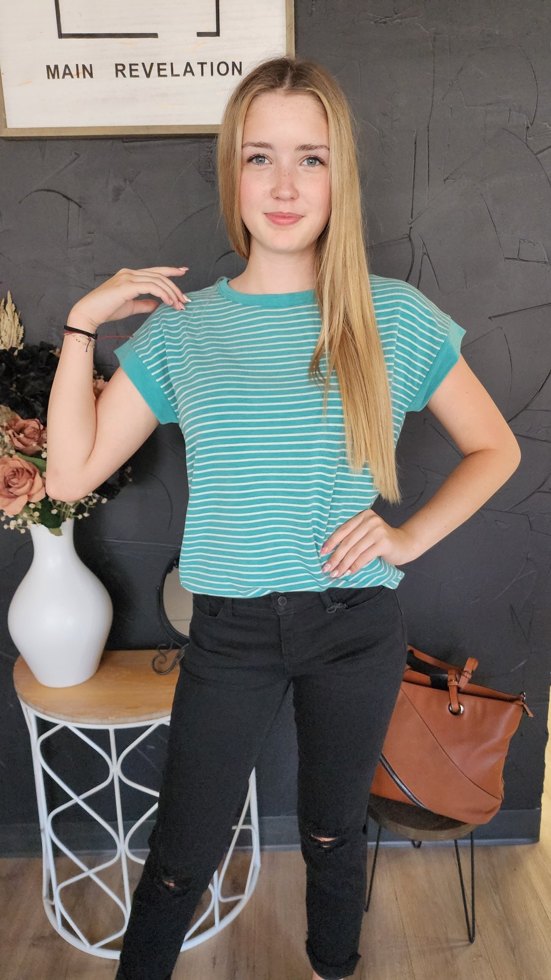 Green Striped Terry S/S