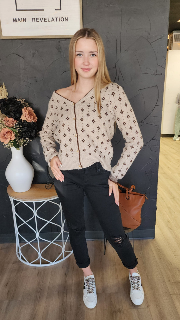 Luxe Cardigan w/ Metallic Detail
