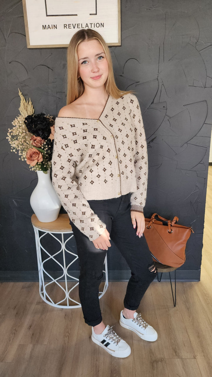 Luxe Cardigan w/ Metallic Detail
