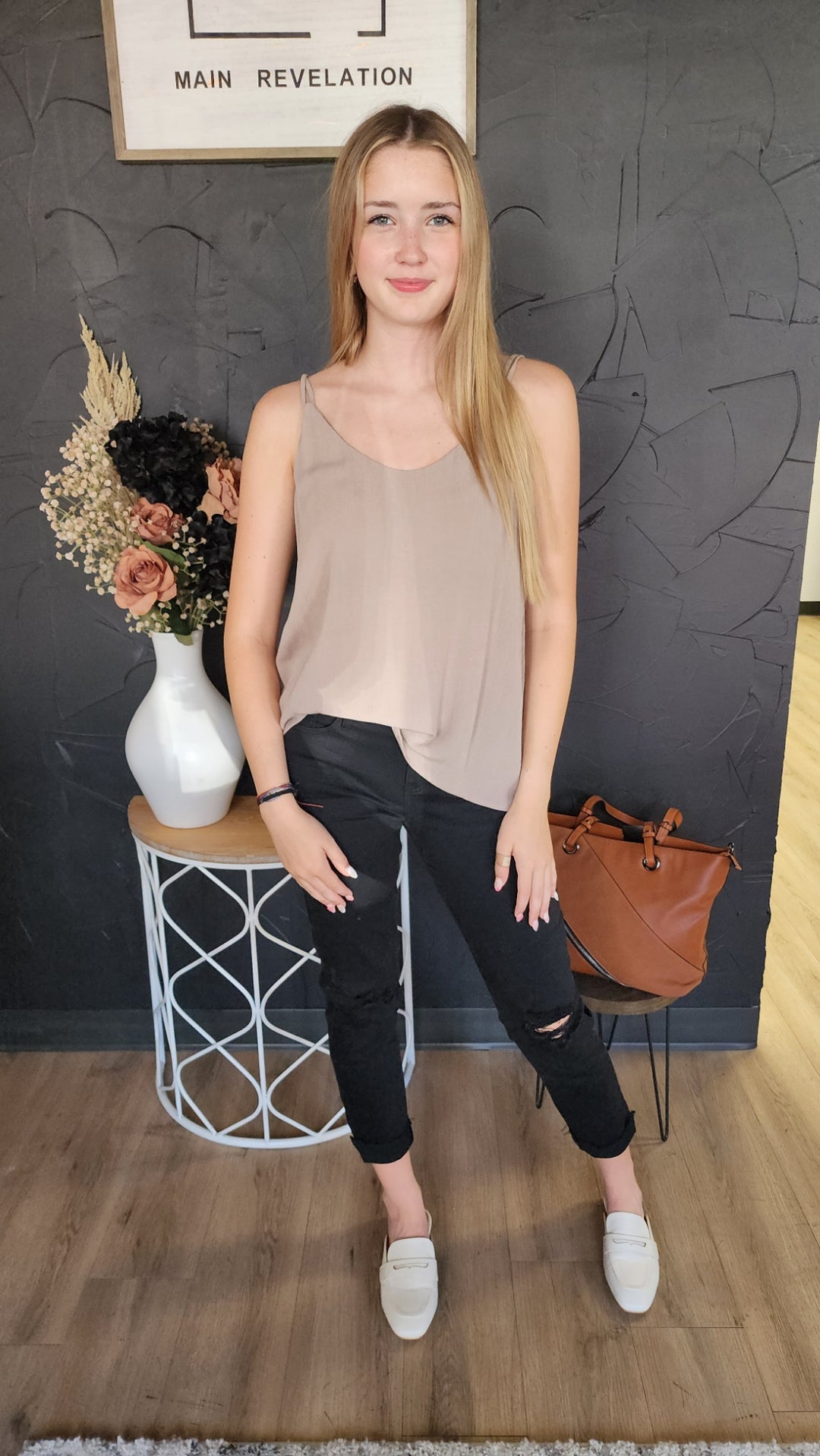 Crinkle Double Strap Tank
