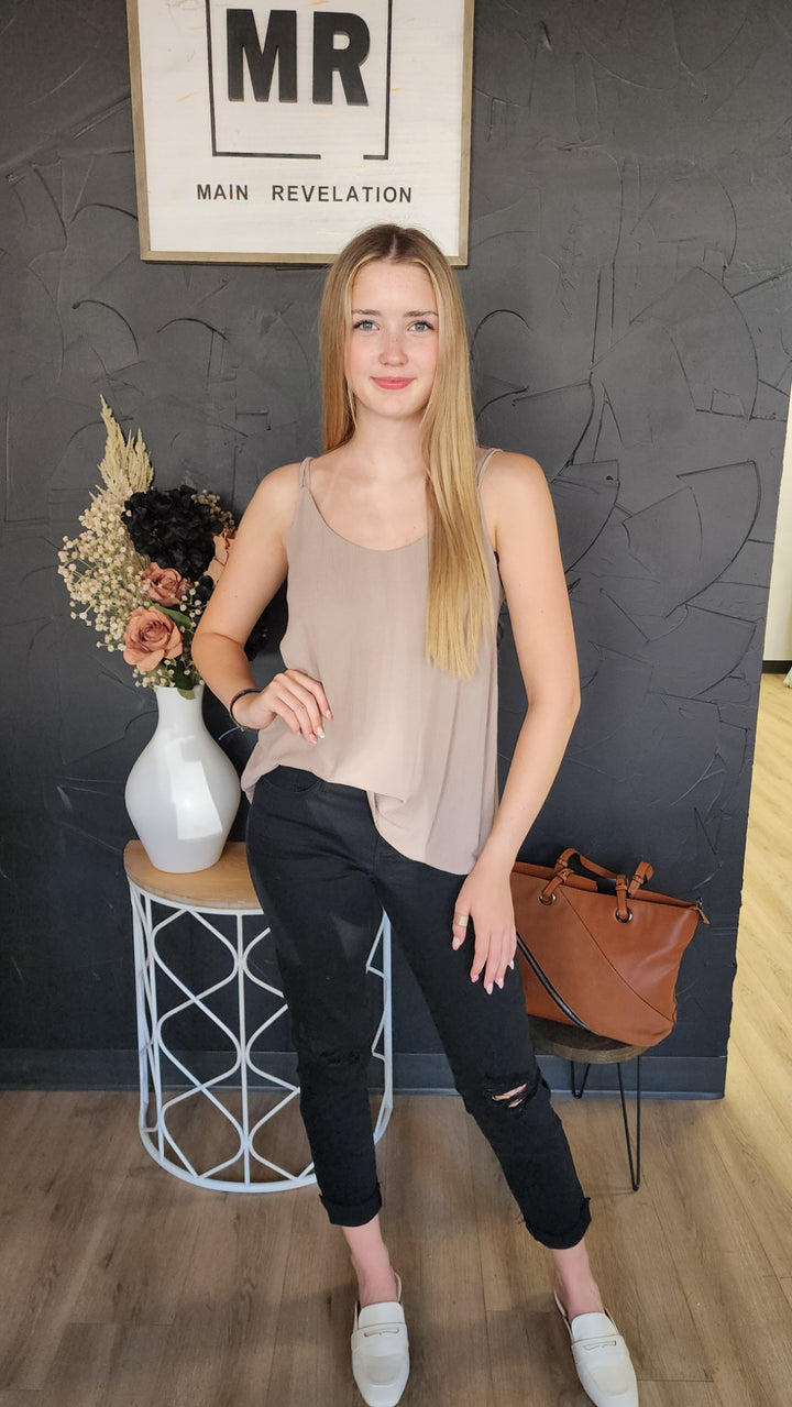 Crinkle Double Strap Tank